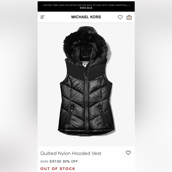 NWOT🔥Michael Kors Puffer Vest Faux Fur Lining - Picture 16 of 16